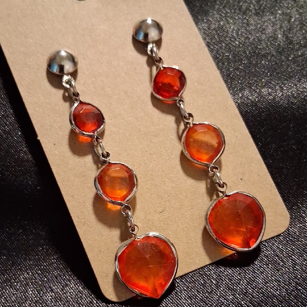Elegant Orange Dangle Earrings